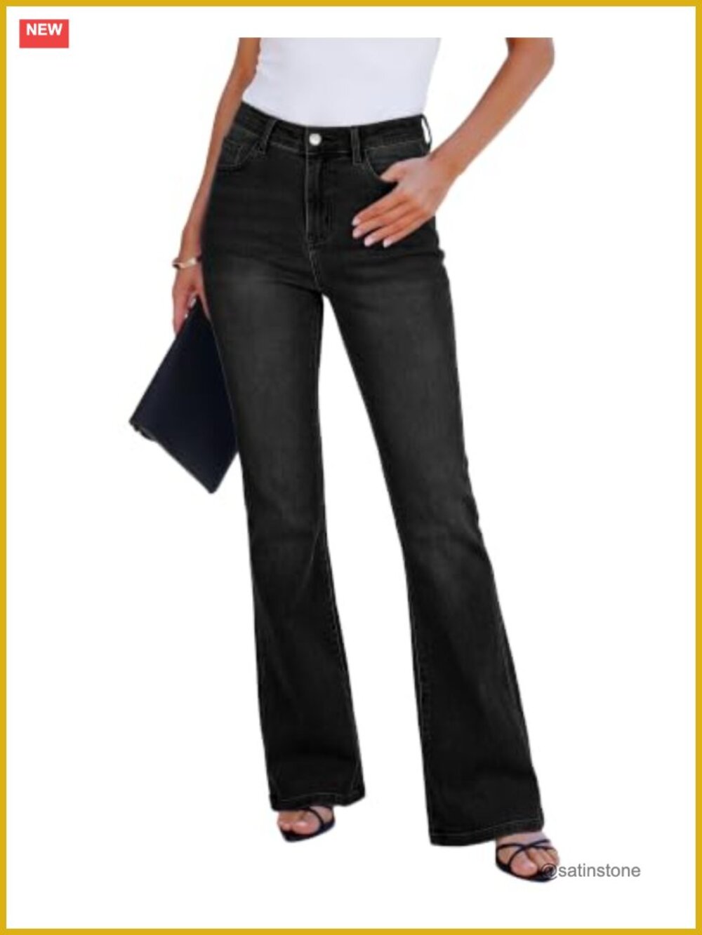 High Rise Flare Jeans Women Stretchy Denim Pants